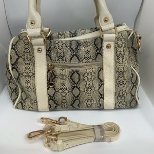 Terzetto Grey Leather Snake Convertible Satchel